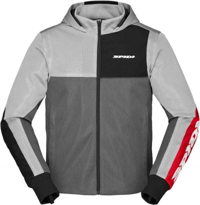 BLUZA SPIDI HOODIE NET GREY/RED MESH