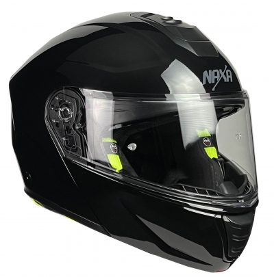 KASK SZCZĘKOWY NAXA FO7/A CZARNY POŁYSK PINLOCK