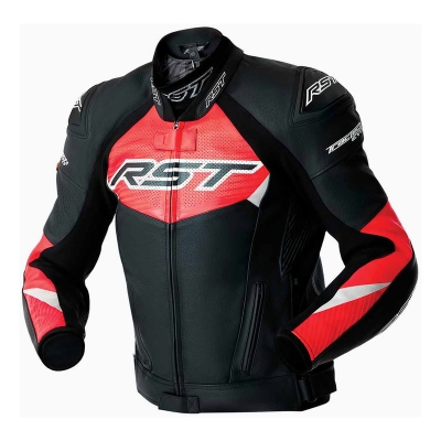 Kurtka Skórzana RST Tractech Evo D3O Black Fluo Red