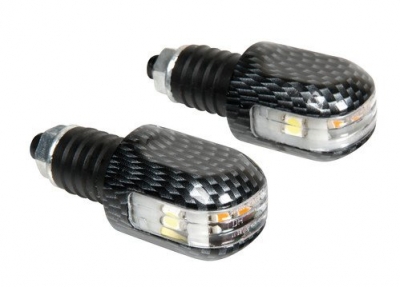 Świecące ciężarki kierownicy kierunkowskazy 12V carbon
