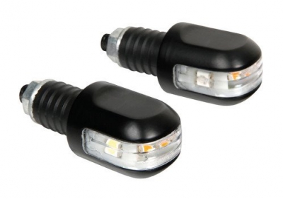 Świecące ciężarki kierownicy kierunkowskazy 12V czarne,17/23 mm